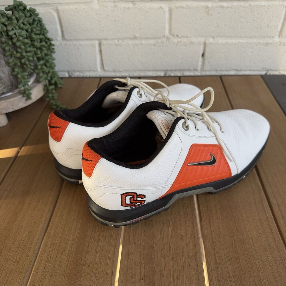Nike Golf Oregon State Beavers Men’s 11.5 Leather Shoes White Orange 379228-109